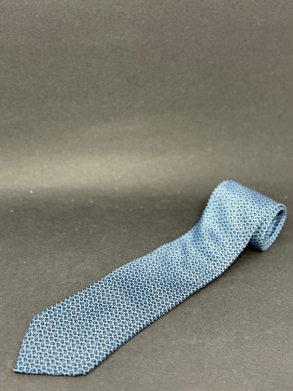 Eton Necktie Mens Blue Geometric Silk Tie